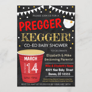 Pregger Kegger - Convite para Chá de fraldas