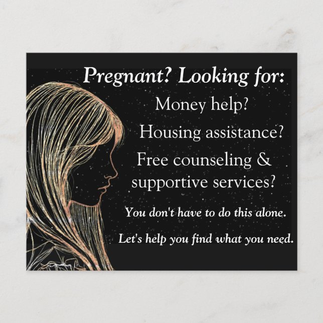 Pregnancy help and after abortion flyer (Frente)