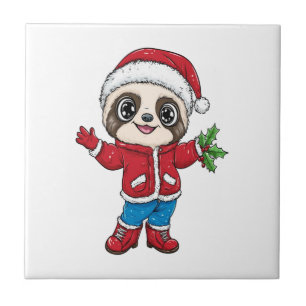Preguiça de desenho animado vestindo Natal