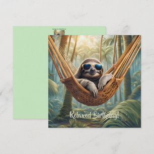 preguiça engraçada com óculos escuros em uma rede