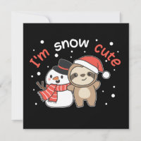 Preguiça Estou Neve Fofa Boneco de Neve Convite Pi