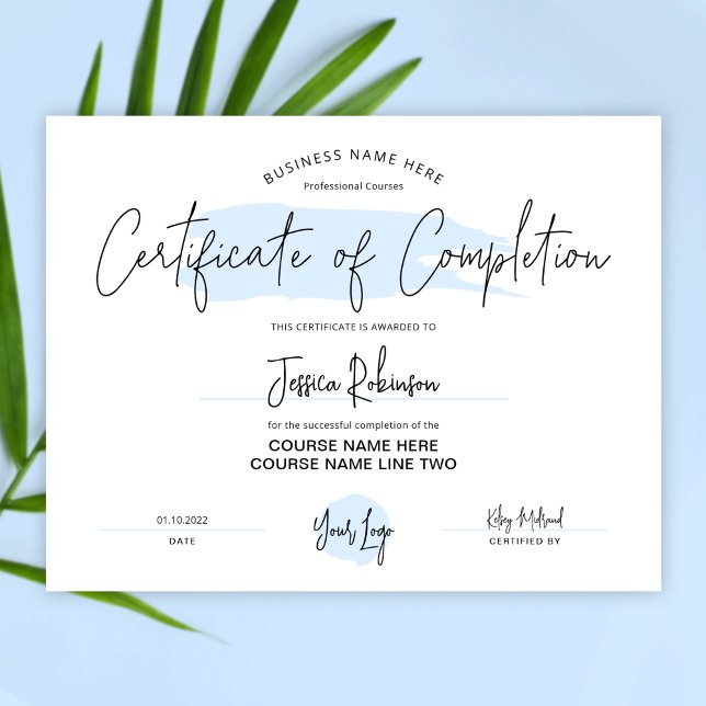 Prêmio de Certificado de Conclusão Azul (Criador carregado)