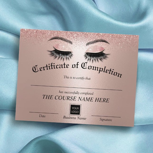 Prêmio de Certificado de Conclusão de Lashes Doura (Criador carregado)