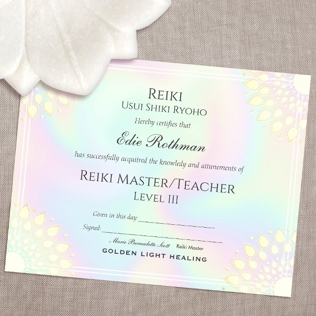 Prêmio de Certificado de Conclusão de Yoga Reiki (Criador carregado)