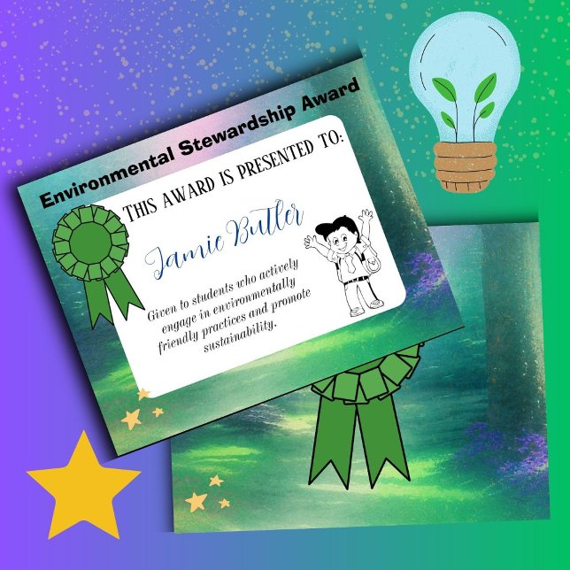 prêmio de certificado de prêmio ambiental (environmental award)