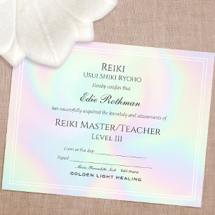 Prêmio de certificado-mestre de conclusão Reiki