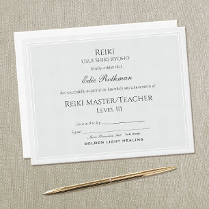 Prêmio de certificado-mestre de conclusão Reiki