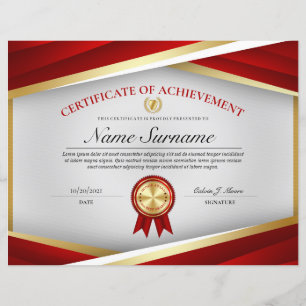 Prêmio de certificado profissional de desempenho