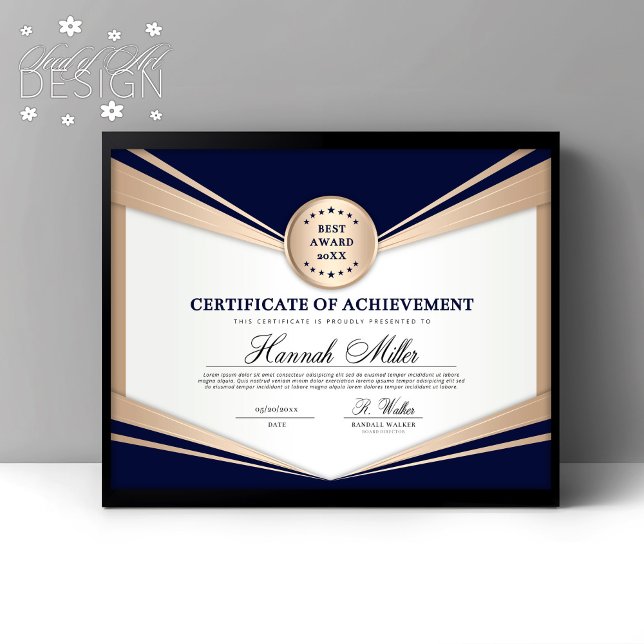 Prêmio de certificado profissional de desempenho (Criador carregado)
