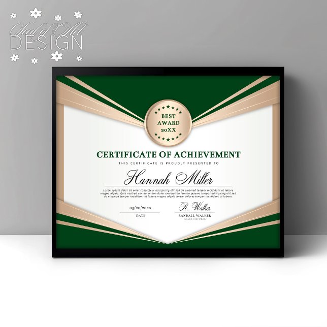 Prêmio de certificado profissional de desempenho (Criador carregado)