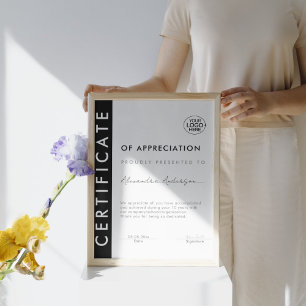 Prêmio de certificado simples Logotipo de empresa