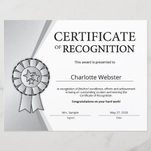 Prêmio de Certificados de Reconhecimento de Estud