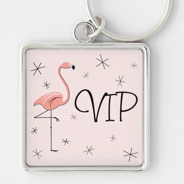 Prêmio de chaveiro de "VIP" Rosa Flamingo (Frente)