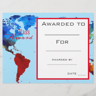 Prêmio de classe estudante de geografia