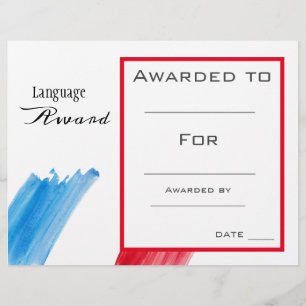 Prêmio de classe estudante de língua francesa