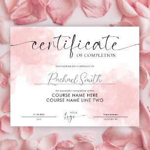 Prêmio de conclusão do curso de beleza rosa com br
