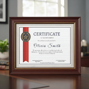 Prêmio de Conquista Vermelho e Dourado Elegante pa