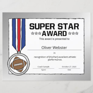 Prêmio de futebol do Super Star Football Player