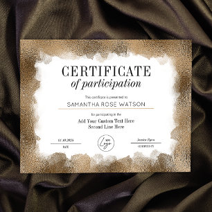 Prêmio de logotipo Glitter Dourado Certificado de