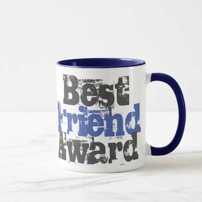 Prêmio de Melhor Amigo em Caneca Azul e Cinza (Direita)