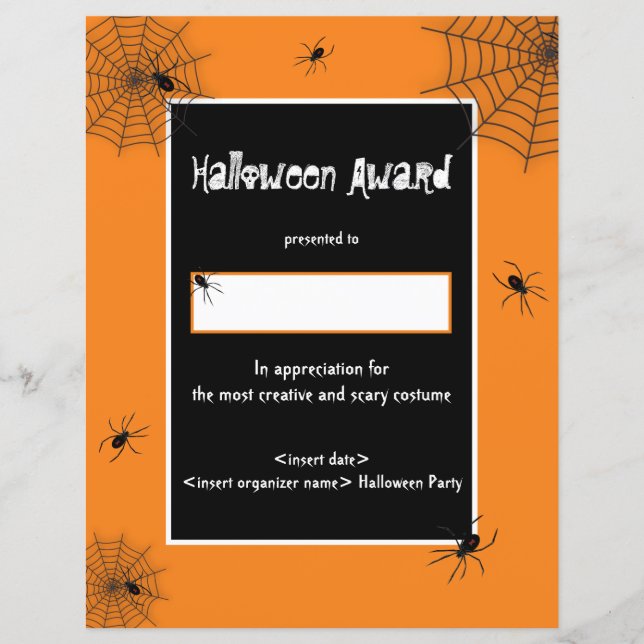 Prêmio de Melhor Figurino do Halloween (Frente)