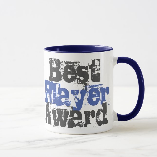 Prêmio de Melhor Jogador em Caneca Azul e Cinza (Direita)