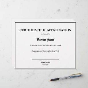Prêmio de Modelo de Certificado de Apreciação