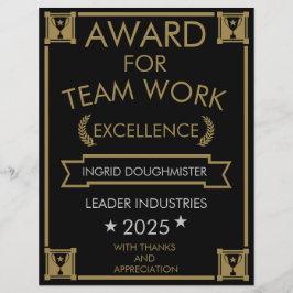 Prêmio de Trabalho da Equipe do Funcionarios Corpo