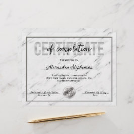 Prêmio do curso de conclusão do certificado prata