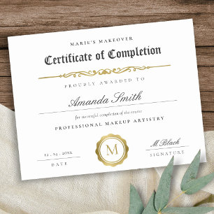 Prêmio Dourado de Certificado de Conclusão Preto B