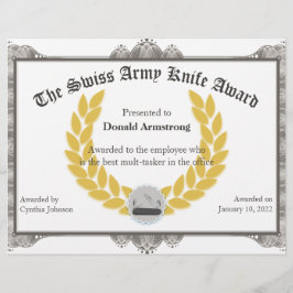 Prêmio Funny Funcionário - Faca do Exército Suíço