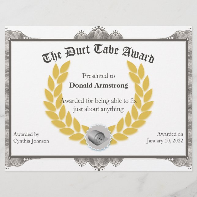 Prêmio Funny Funcionário - Fita Duct (Frente)