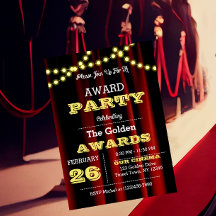 Prêmio Party Velvet e Dourado Convite Pequeno