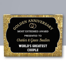 Prêmio Personalizado de Aniversário de Ouro Impres