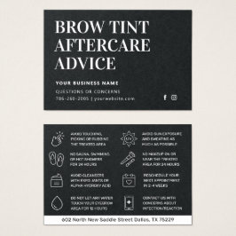 Premium Black Brow Tint Aftercare Card