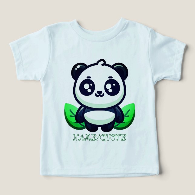 Premium Cute Panda And Leaves (Design frontal)
