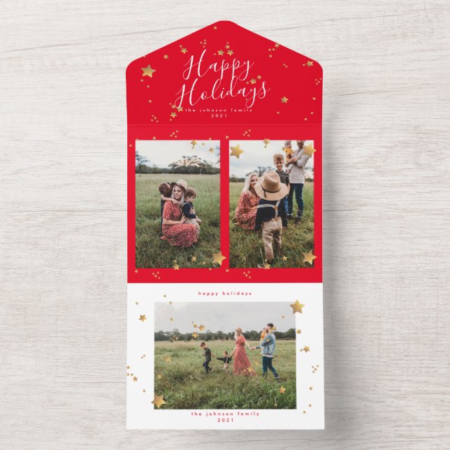 Premium Red Multi Photo Starry Night (Interno)