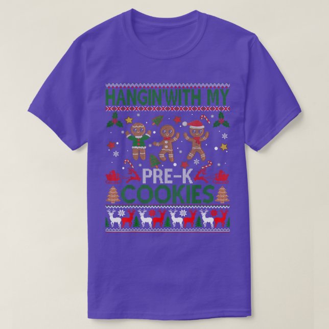 Prendendo Com Meus Biscoitos Pré-K Suéter De Natal (Frente do Design)