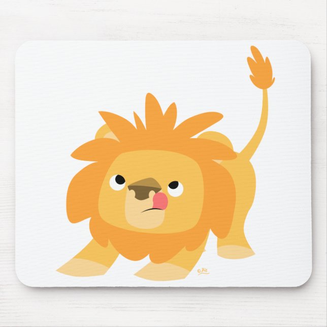 Preparado para o primavera Cartoon Lion Mousepad (Frente)