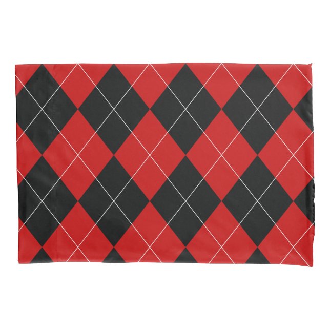 Preppy Argyle Tartan Diamond Xadrez Red Black (Frente)