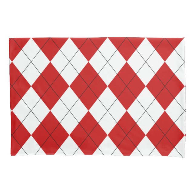 Preppy Argyle Tartan Diamond Xadrez Vermelho Branc (Frente)