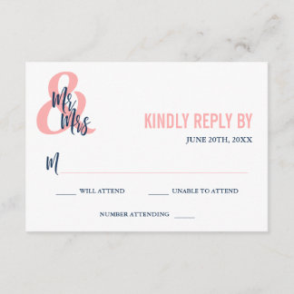 Preppy Coral & Marinho Sr & Sra. Wedding RSVP
