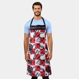 Preppy Dad Grilling Pattern – BBQ Doodles (Check)