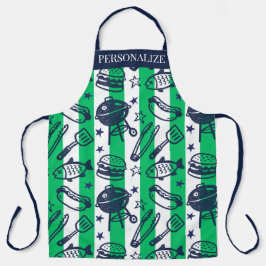 Preppy Dad Grilling Pattern – BBQ Doodles (Stripe)