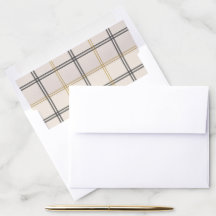 Preppy Plaid Double Stripe Window Christmas Card