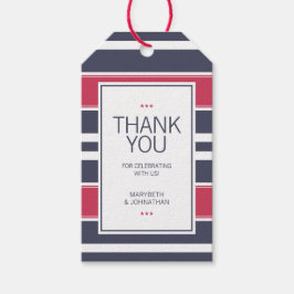 Preppy Red, White & Blue Strike Obrigado Etiqueta 