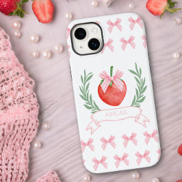 Preppy Strawberry Pink Gingham Arcos Personalizado