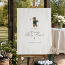 Preppy Teddy Bear Golf Baby Shower Novo no Clube