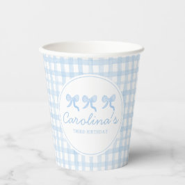 Preppy Watercolor Blue Gingham Personalizado