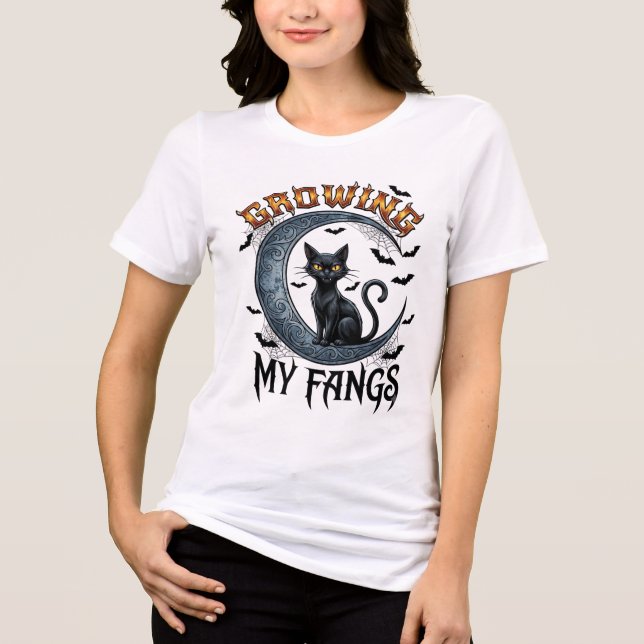 Presas Crescentes Gato Preto Lua Crescente Morcego (Frente)